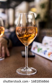 Rose Cider In A Glass On The Terrace