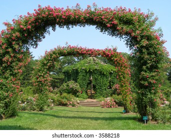 Rose Arch In The Garden Stock Photos Images Photography