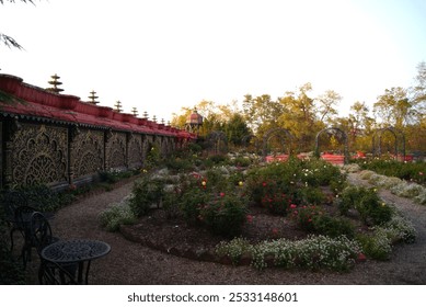 Rose Garden of a Temple in the Mountains - Powered by Shutterstock