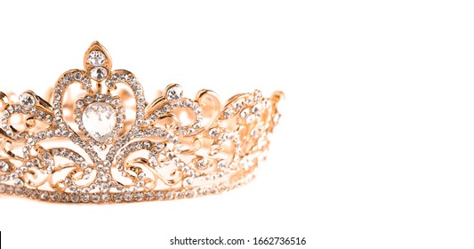 Rose Gold Crown Isolated On A White Background