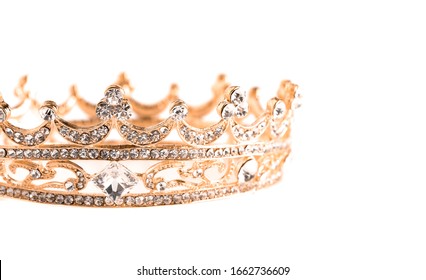 Rose Gold Crown Isolated On A White Background