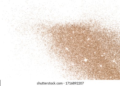 Rose Gold Glitter On White Background