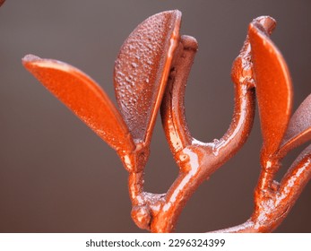 rose gold painted wrought iron artwork