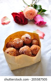 Rose Jelly Filled Doughnut Holes