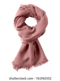 Rose Pale Pink Wool Shawl Isolated On White