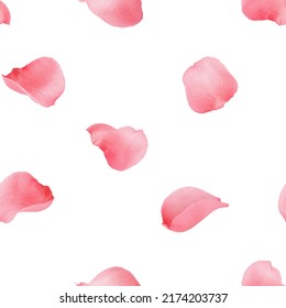 Rose petal isolated on white background, SEAMLESS, PATTERN - Shutterstock ID 2174203737