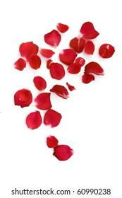 Rose Petals Isolated On White