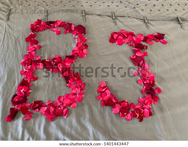 Rose Petals Shape Bj Funny Romance Stock Photo Edit Now 1401443447