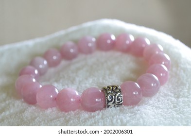 Rose Quartz Crystal Bracelet 10 Mm.