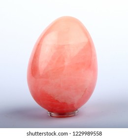 Rose Quartz Egg. Closeup.