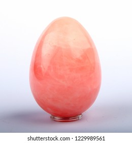 Rose Quartz Egg. Closeup.