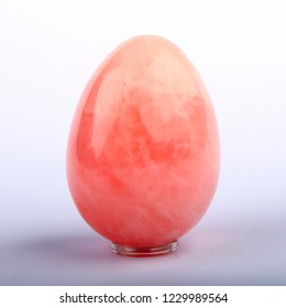 Rose Quartz Egg. Closeup.