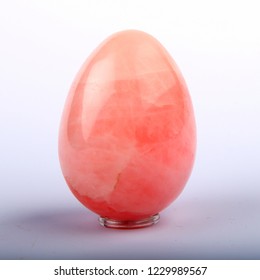 Rose Quartz Egg. Closeup.