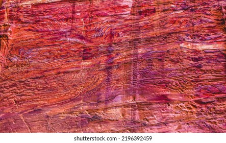 Rose Red Rock Tomb Facade Abstract, Street of Facades Petra Jordan Built by Nabataens in 200 BC to 400 AD Canyon walls create many colorful abstracts - Shutterstock ID 2196392459