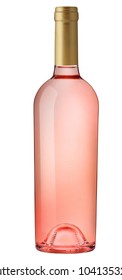 Rose Wine Bottle Isolated On White