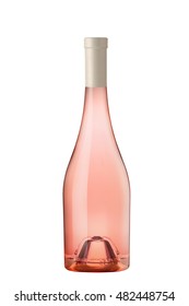 Rose Wine Bottle Isolated On White