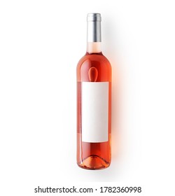 Rose Wine Bottle Mockup On White Background