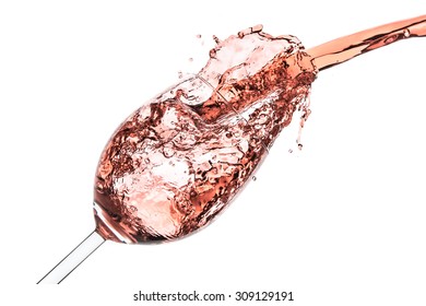 rose wine splashing on white background - Shutterstock ID 309129191