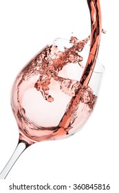 rose wine splashing on white background - Shutterstock ID 360845816