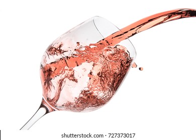 rose wine splashing on white background - Shutterstock ID 727373017