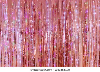 Rosegold Foil Fringe Curtain Shimmer, glitter Tinsel Curtains, Fringe for Wedding Decoration, Birthday Party, Christmas Decoration, New Year's Eve 