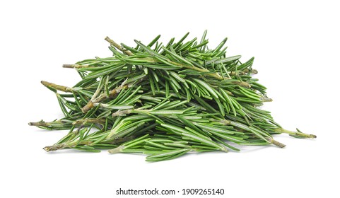 Rosemary bunch isolated on white background.