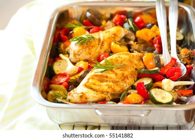 Rosemary Chicken With Oven-roasted Ratatouille