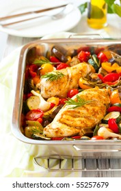 Rosemary Chicken With Oven-roasted Ratatouille