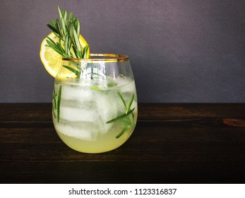 Rosemary Gin Fizz With Garnish