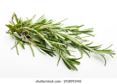 Rosemary isolated on white background, top view.