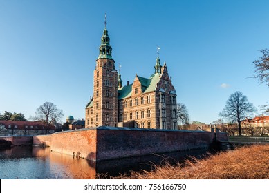 Rosenborg Castle In Copenhagen On A Sunny Day In Early Spring. Denmark