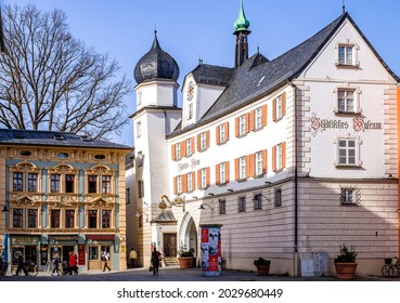Rosenheim, Germany - February 23: old town of Rosenheim - Bavaria - Germany on February 23, 2021