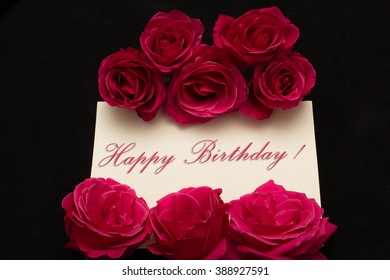 Roses Card Happy Birthday Holiday Background Stock Photo 388927591 ...