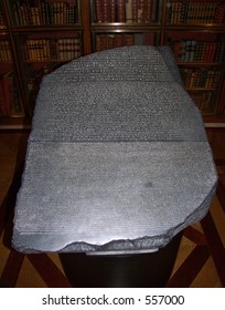 Rosetta Stone - A Basalt Tablet Bearing Nscriptions In Greek, Egyptian And Demotic Scripts.