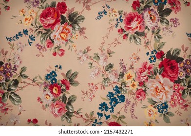 Rosette Close Up Antique Floral Fabric