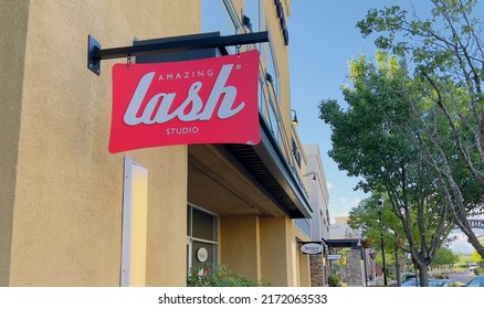 Roseville, CA - June 12, 2022: Sign At Entrance To The Amazing Lash Studio.