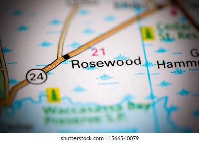 Rosewood. Florida. USA On A Map