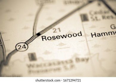 Rosewood. Florida. USA On A Map