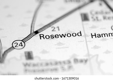 Rosewood. Florida. USA On A Map