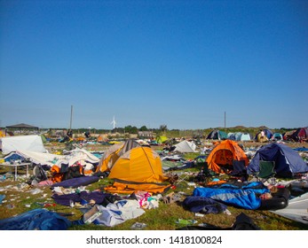 Roskilde/Denmark - 07.05.2010: Campsite At The Music Festival In Roskilde, Denmark.