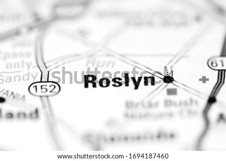Roslyn on a geographical map of USA