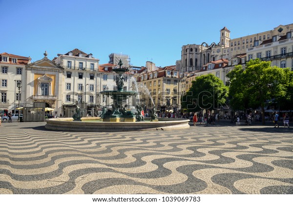 Rossio Square Pedro Iv Square De Stock Photo Edit Now