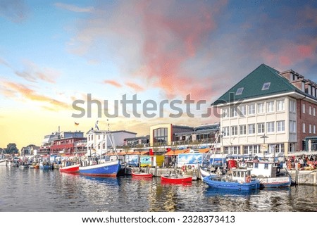 Similar – Foto Bild Strand von Warnemünde mit Ausblick auf Westmole