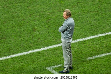 Rostov-on-Don, Russia - AUGUST 14, 2021: Yuri Semin Head Coach Of FC Rostov During The Russian Premier League Match Between FC Rostov And CSKA Moscow