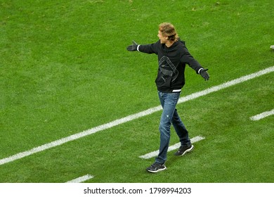 Rostov-on-Don, Russia - AUGUST 15, 2020: Valeri Karpin Head Coach Of FC Rostov During The Russian Premier League Match Between FC Rostov And FC Zenit