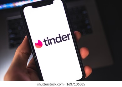 Rostov-on-Don / RUSSIA - February 5 2020: Tinder logo on smartphone screen