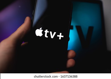 Rostov-on-Don / RUSSIA - February 5 2020: Apple TV+ Logo On Smartphone Screen