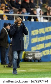 Rostov-on-Don, Russia - MARCH 15, 2020: Valeri Karpin Head Coach Of FC Rostov During The Russian Premier League Match Between FC Rostov And Lokomotiv Moscow