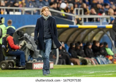 Rostov-on-Don, Russia - MARCH 15, 2020: Valeri Karpin Head Coach Of FC Rostov During The Russian Premier League Match Between FC Rostov And Lokomotiv Moscow