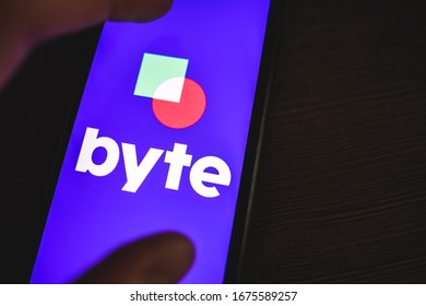 ROSTOV-ON-DON / RUSSIA - March 16 2020: Byte Logo On The Smartphone Screen